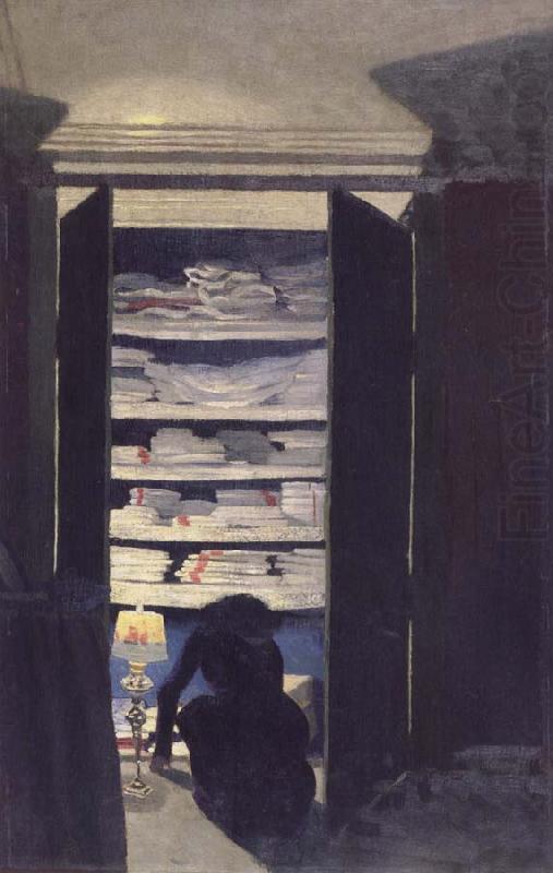 Felix Vallotton Woman Searching through a cupboard china oil painting image
